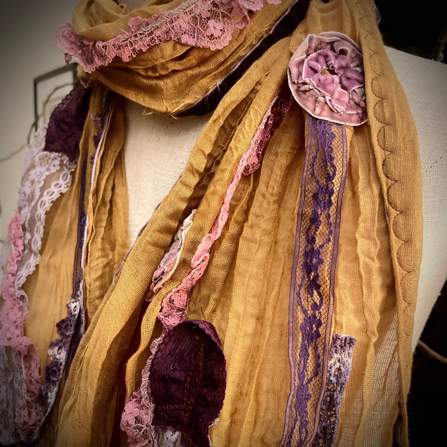 Ribbon Reverie Vintage Inspired Scarf