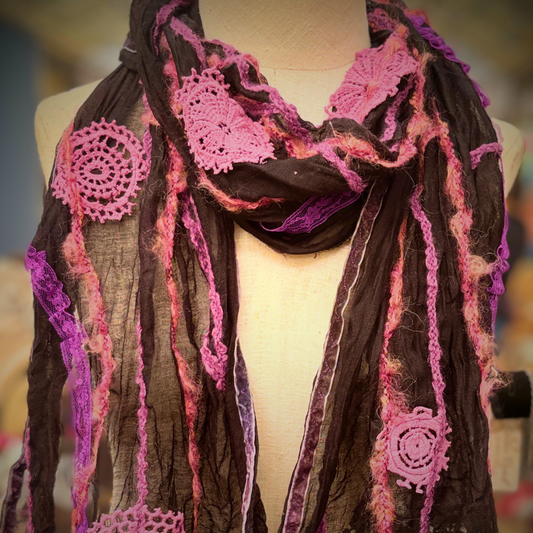 Midnight Mauve Vintage Inspired Scarf