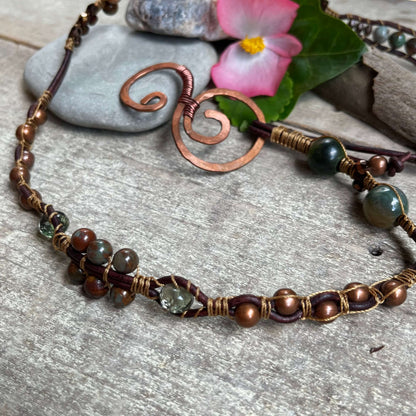 Balance - Triple Wrap Beaded Bracelet with Copper Swirl Closure/Funky –  Stone Road Jewelry