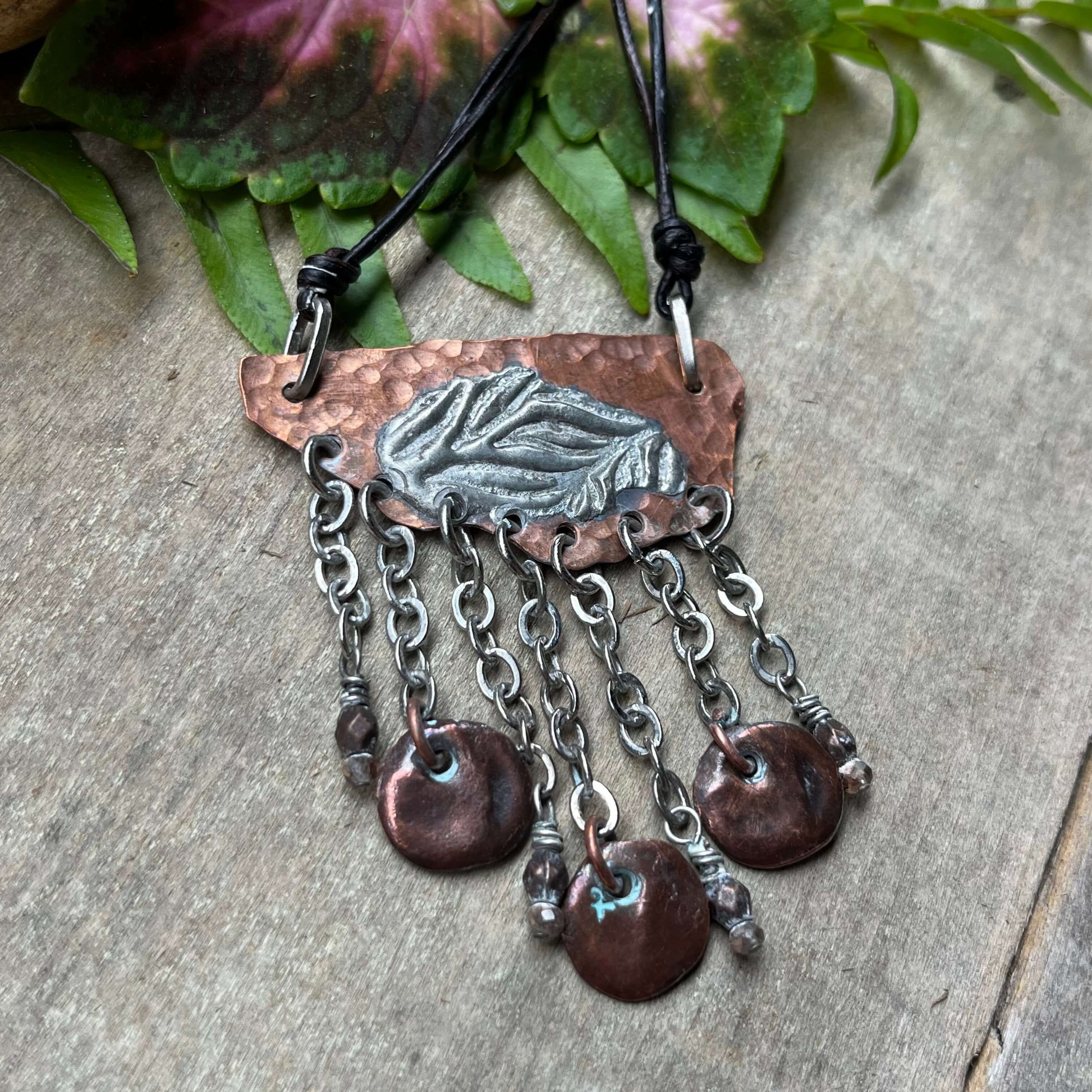 Mixed Metal with coins on chain