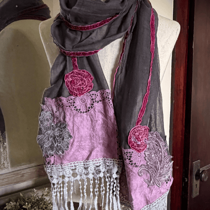 Gray purple scarf