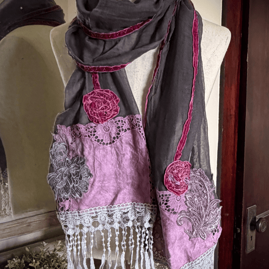 Gray purple scarf