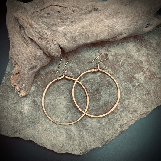 Brass Hoop with wire wrapping