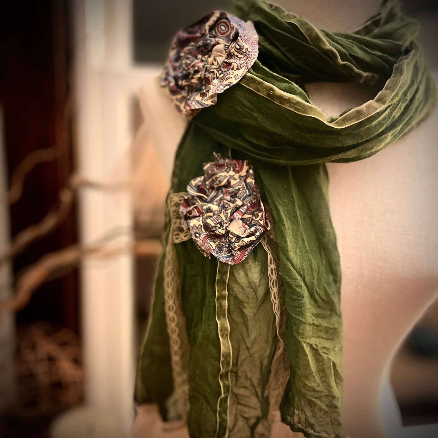 Blushing Blossoms Vintage Inspired Scarf