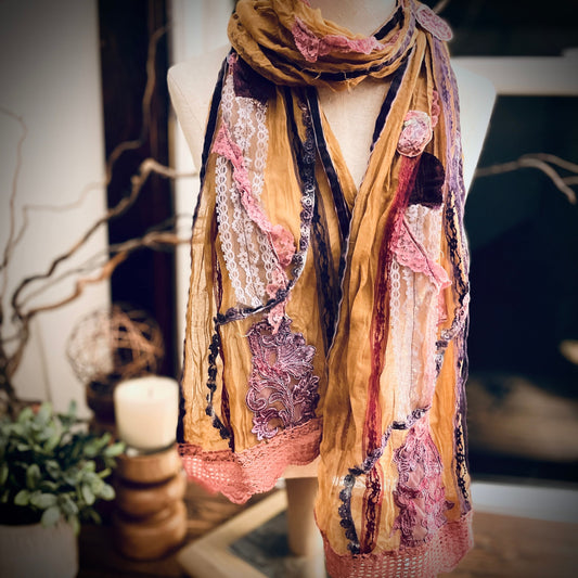Ribbon Reverie Vintage Inspired Scarf