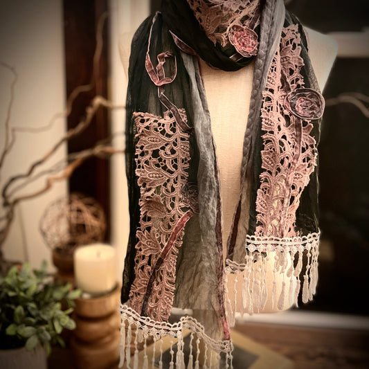 Midnight Mauve Vintage Inspired Scarf