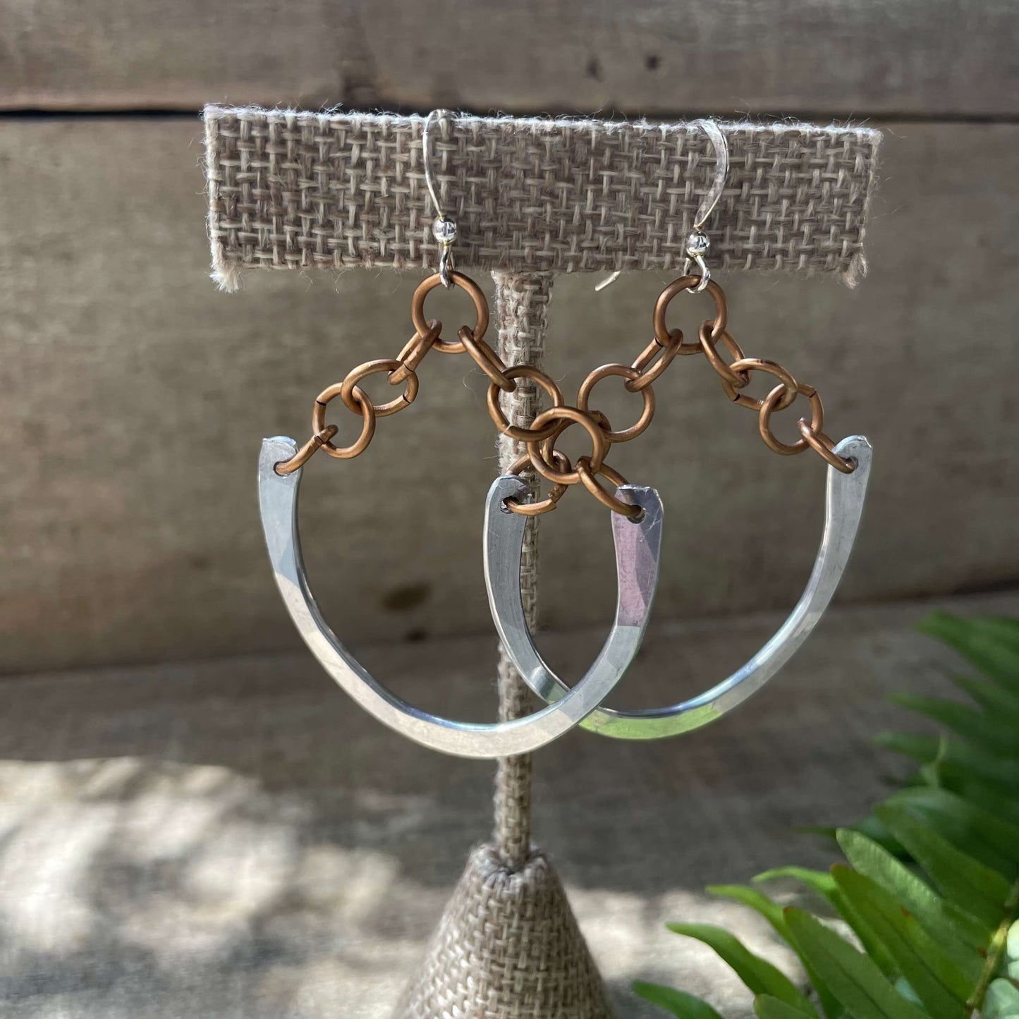 Lightweight Aluminum Hoop Earrings with Chain