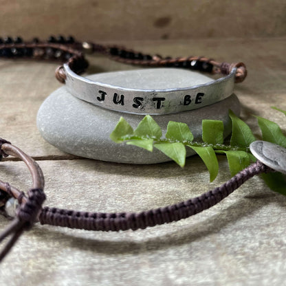 Triple Wrap Aluminum 'Just Be' Bracelet